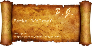 Perka József névjegykártya